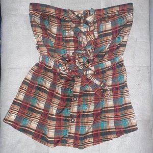 Strapless Plaid Top Forever 21